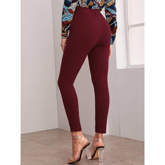 Tie Front Pocket Skinny Pants black - Picture 9 of 11